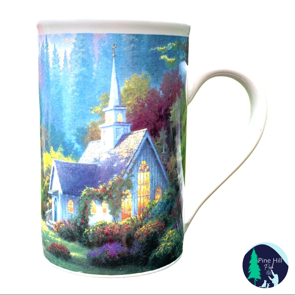 Thomas Kinkade Mug Vintage 2005 The Forest Chapel (Artwork 1999) 10oz Coffee Mug